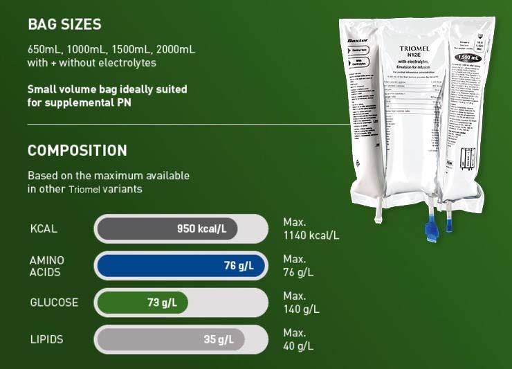Triomel bag and information on background green